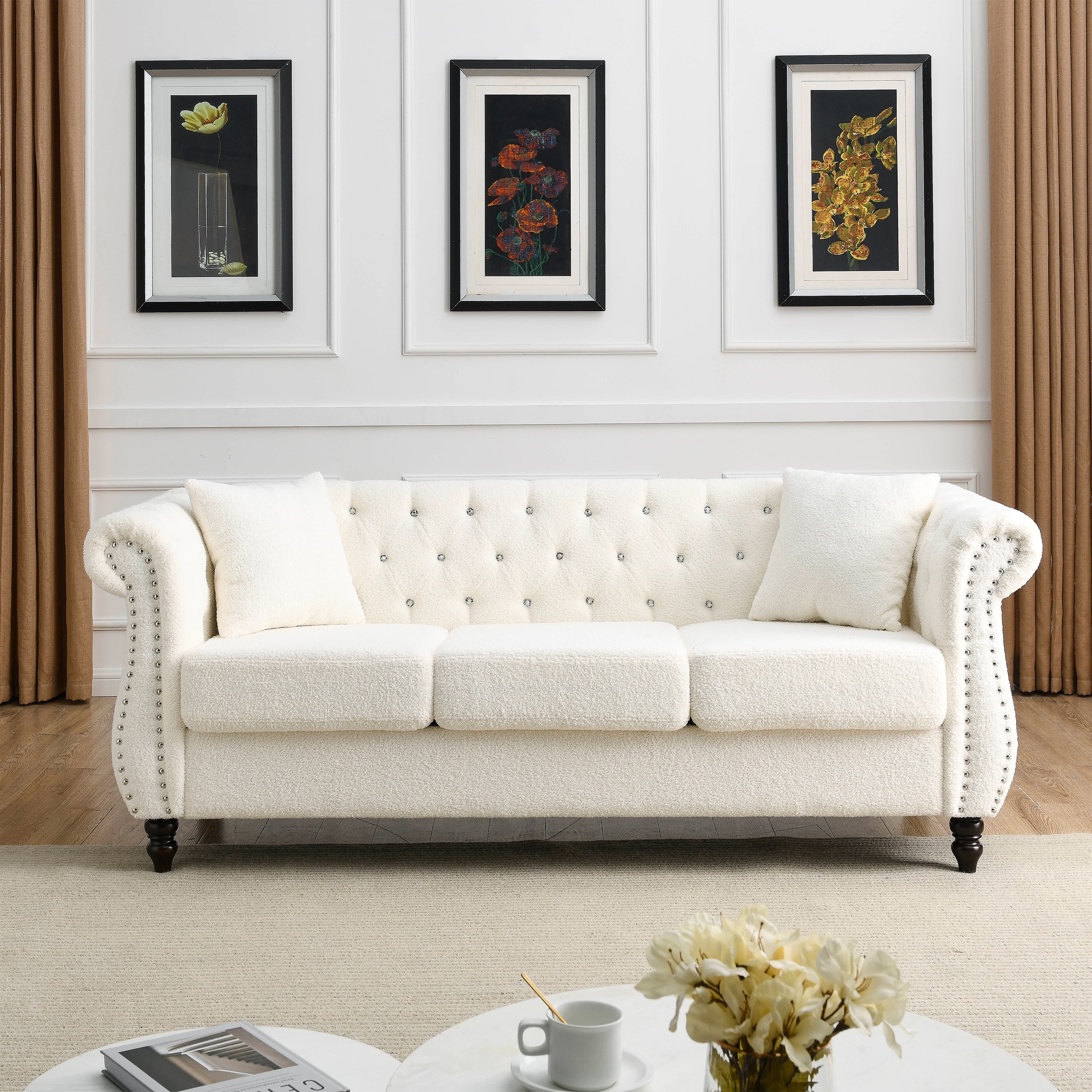 White on sale chesterfield chair